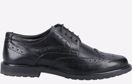 Hush Puppies Verity Leder Damen Schwarze Brogues Schuhe - Image 1