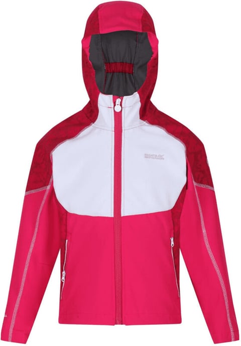 Regatta Childrens/Kids Acidity IV Reflective Hooded Softshell Jacket (Duchess Pink/White)