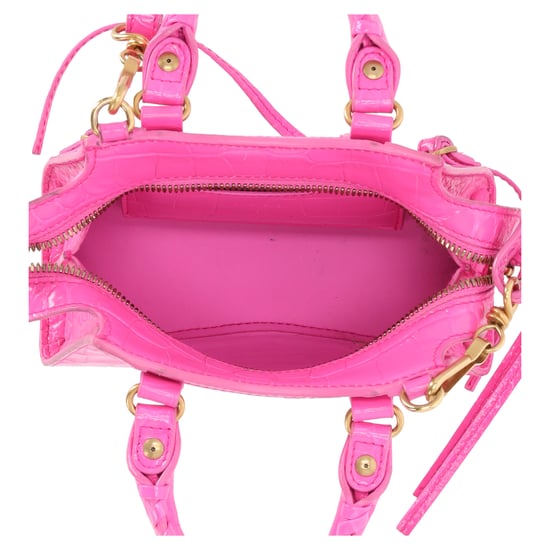 Balenciaga Nano Neo Classic City Krokodil-Prägung Schultertasche aus pinkfarbenem Leder - Image 4