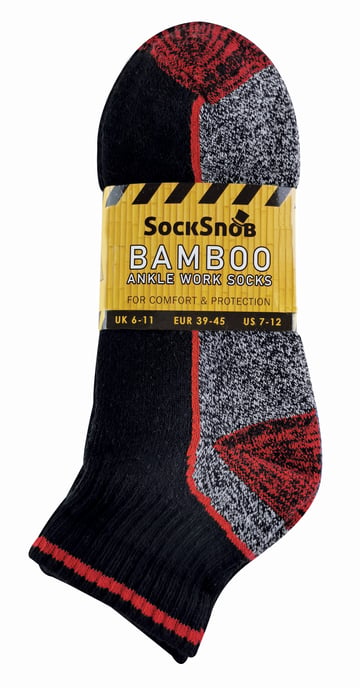 Knöchel Bamboo Arbeitssocken für Männer | Kurze Trainer Socken für Stiefel - Image 2