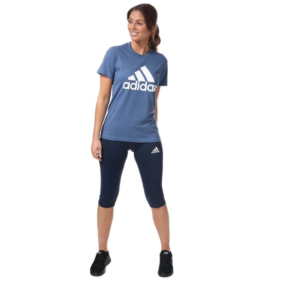 T-shirt LOUNGEWEAR Essentials Logo adidas Pour Femme en Bleu et blanc - Image 3