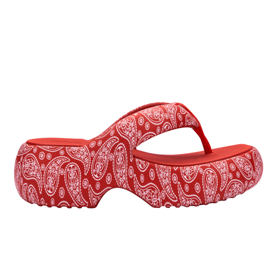 Free Fuzzy Printed Platform Red/White