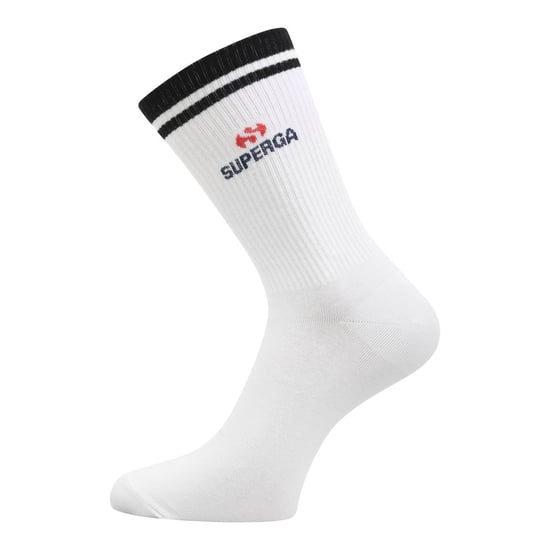Superga Chaussettes unisexes adultes en tricot côtelé (paquet de 3) (Blanc) - Image 3
