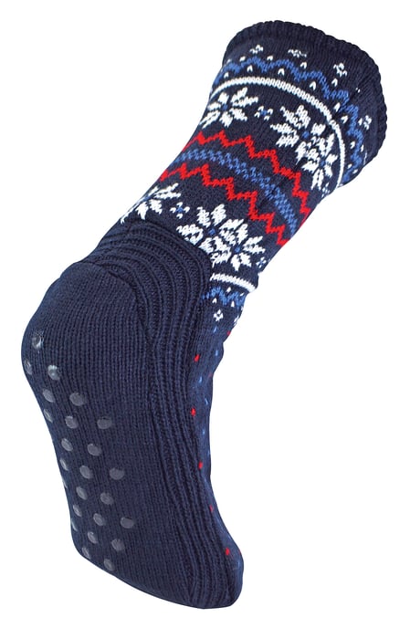 Herren Winter Warm Weihnachten Bootie Socken | Fairisle Muster | Für kaltes Wetter - Navy Fairisle - Image 2