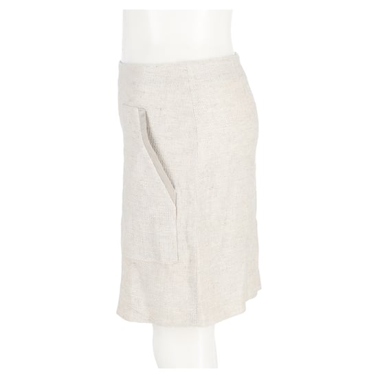 Emporio Armani Anzug Minirock aus crèmefarbener Leinen - Image 5