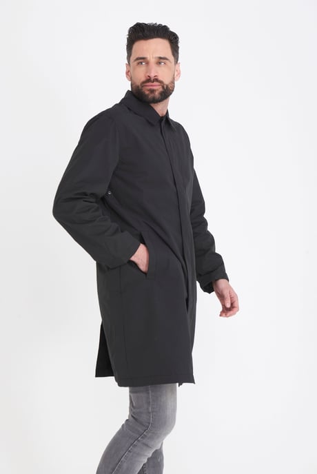 Carter & Jones Fleece Lined Raincoat in Black