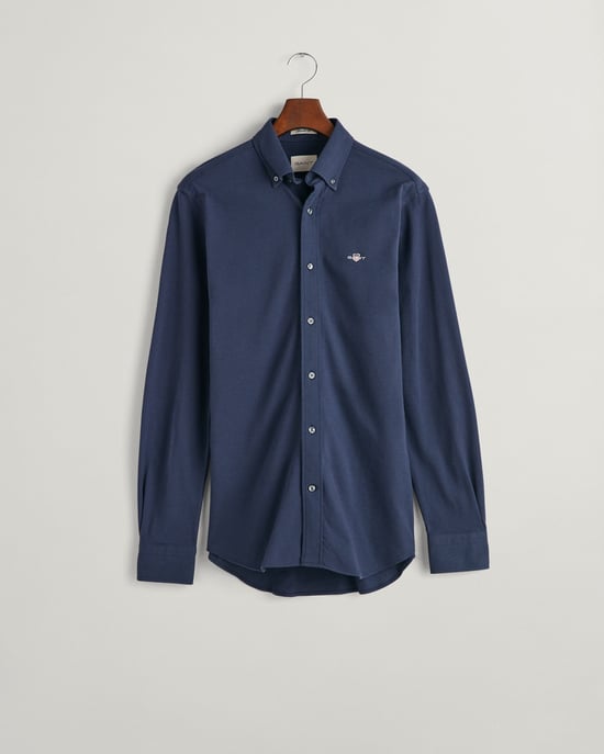 Chemise Regular Jersey Pique Gant Pour Homme en Bleu Marine - Image 1