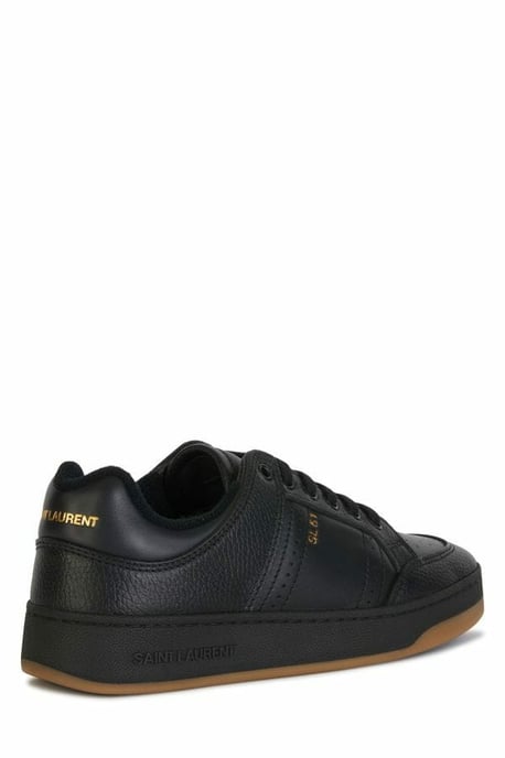 Saint Laurent Schwarze Kalbsleder Low-Top Sneaker - Image 3