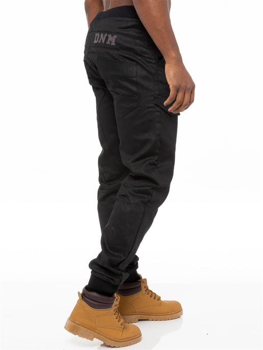 Kruze | Mens Cuffed Jeans - Schwarz - Image 3