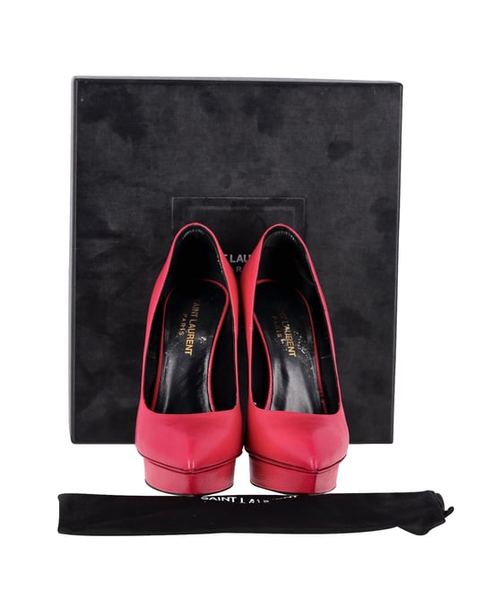 Saint Laurent Plateau-Pumps aus pinkfarbigem Leder - Image 2