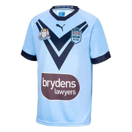 Puma NSW Blues Replica Jersey Short Sleeve Blue Kids Rugby T-Shirt 766225 01