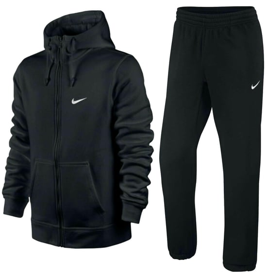 Nike Herren Club Fleece Komplett-Trainingsanzug-Set Schwarz - Image 1
