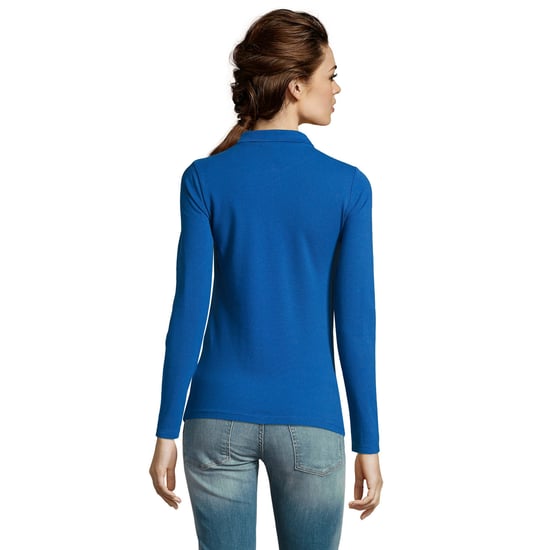 SOLS Womens/Ladies Perfect Long Sleeve Pique Polo Shirt (Königsblau) - Image 4