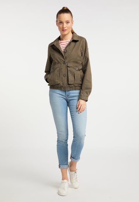 Dreimaster leichte Jacke Damen militärisch oliv - Image 2