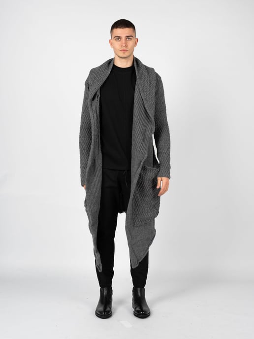 La Haine Iside Us Strickjacke Unisex-LM056 Damen grau - Image 4