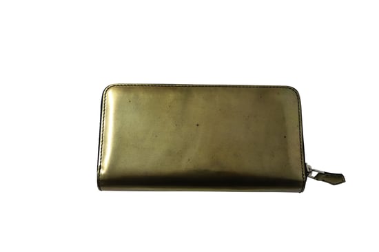 Alexander McQueen Reißverschluss Lang Geldbörse mit Metallnieten aus goldfarbenem Leder - Image 3
