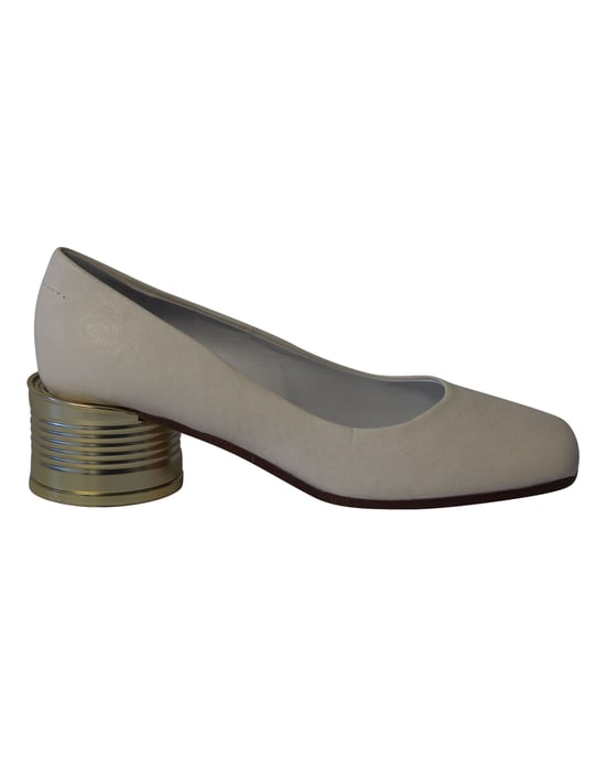 Maison Margiela Blechdose-Absatzpumps aus weißem Leder - Image 1