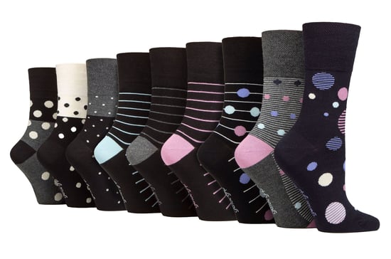 9 Pack Bambus Socken Damen | Gentle Grip | Extra Wide Soft Top nicht elastische Socken - SOLRM373839 - Image 1