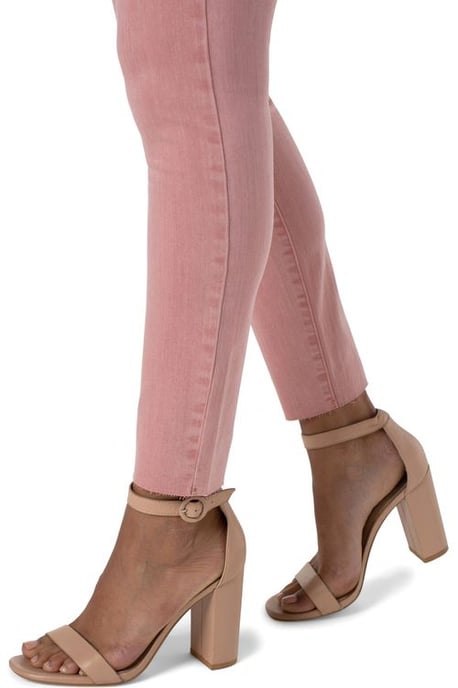 Abby Ankle Skinny Cut Hem Rose Blush Jeans