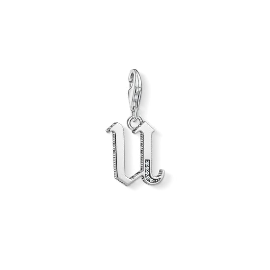 Unisex Charm Pendant Letter U Silver - Image 1