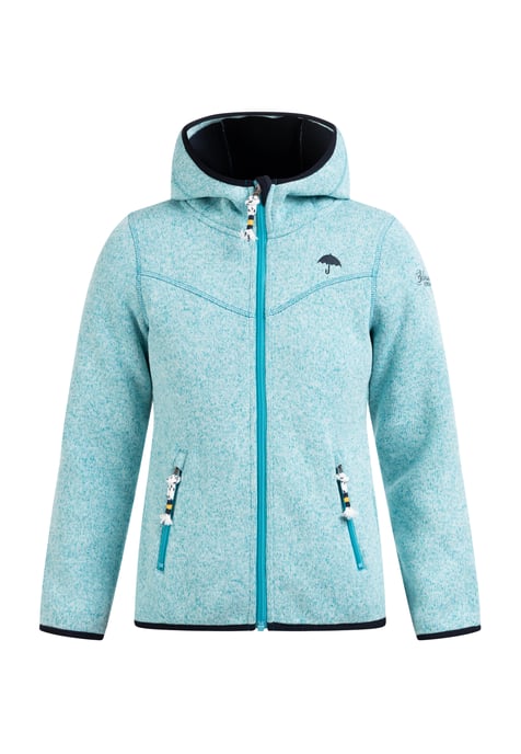 Schmuddelwedda Strickfleecejacke Mädchen TÜRKIS MELANGE-280 - Image 1