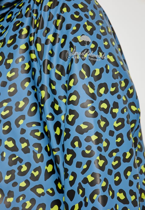 Schmuddelwedda Regenjacke in großen Größen Damen Stahlblau Limette Leo - Image 5