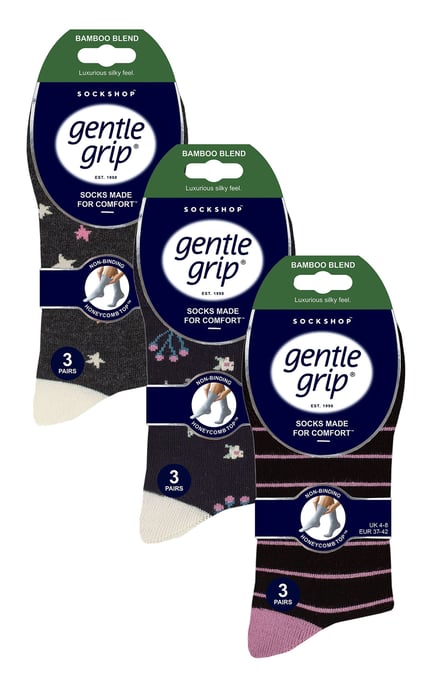 9er-Pack Bambus-Socken Damen | Gentle Grip | Extra Wide Soft Top Non Elastic Socken - SOLRM414237 - Image 2
