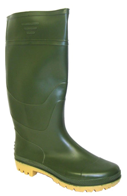 New Mens/Gents Green Full Length Rubber Waterproof Wellington Boots.