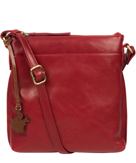 'Nikita' Chilli Pepper Leather Cross Body Bag