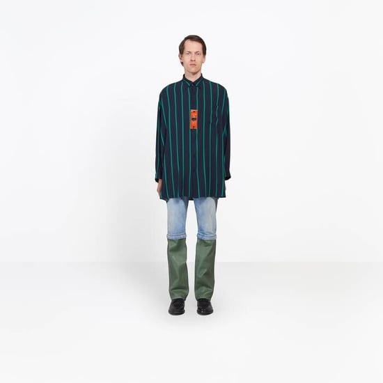 Balenciaga gestreiftes Hemd aus Polyester in Marineblau - Image 6