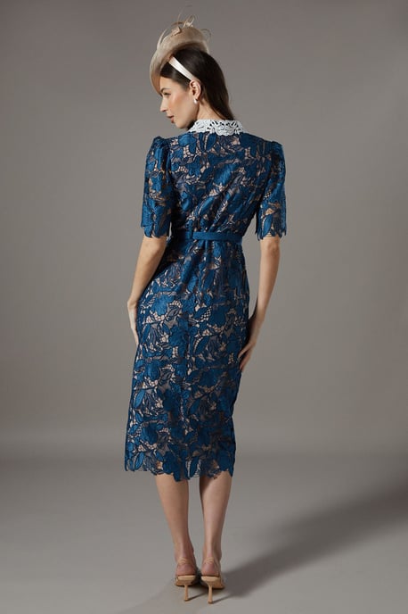 Lace Shirt Dress Contrast Colour
