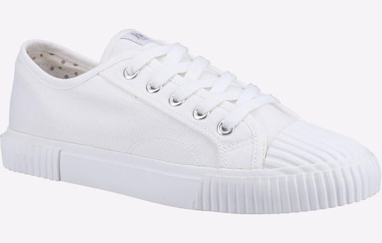 Hush Puppies Brooke Stoff Damen Weiße Turnschuhe - Image 2