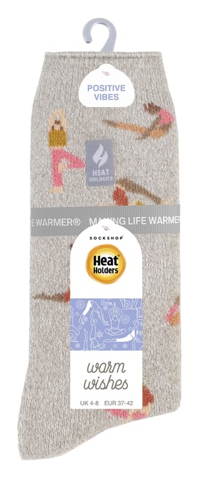 Womens Fun Hobby Socken | Heat Holders Lite | Novelty Winter Fleece gefüttert Thermosocken - Namaste - Image 2