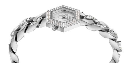 Philipp Plein Die Hexagon Groumette Damen Silberuhr PWWBA0123 - Image 2