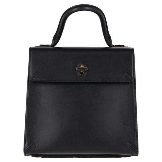 Charlotte Olympia Bogart Top Handle Tasche mit Handschuhen aus schwarzem Leder - Image 1