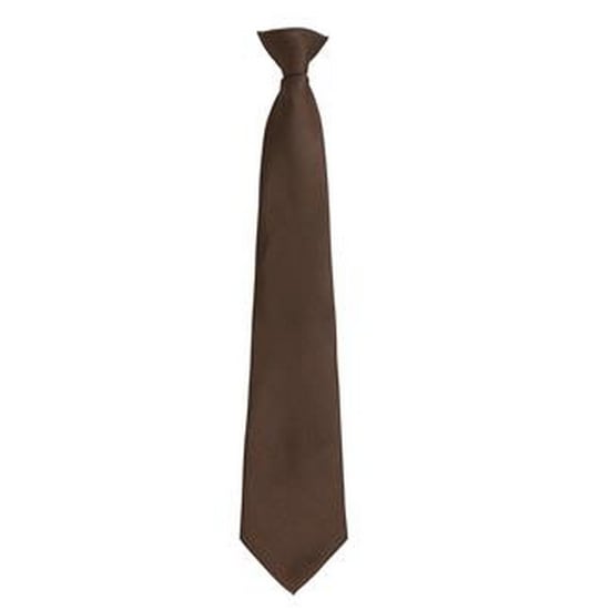 Premier Mens Fashion "Farben" Arbeit Clip auf Krawatte (Braun) - Image 1