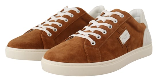Dolce & Gabbana Men's Brown Suede Leather Low Tops Sneakers Shoes