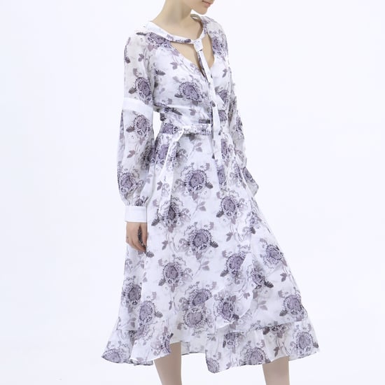 Wrap flower print dress