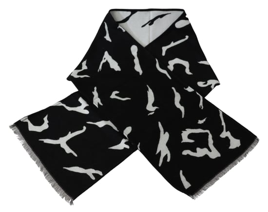 Givenchy noir blanc laine unisexe l'hiver écharpe chaude enveloppe du châle pour hommes - Image 4