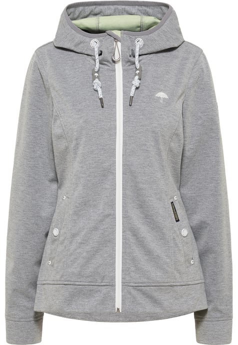 Schmuddelwedda Funktionsjacke Damen Grau Melange Hellgrün - Image 1