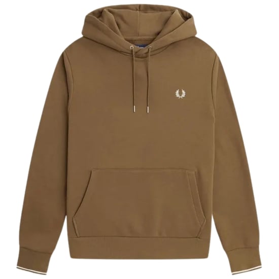 Fred Perry Twin Tipped Sleeve Brown Hoodie