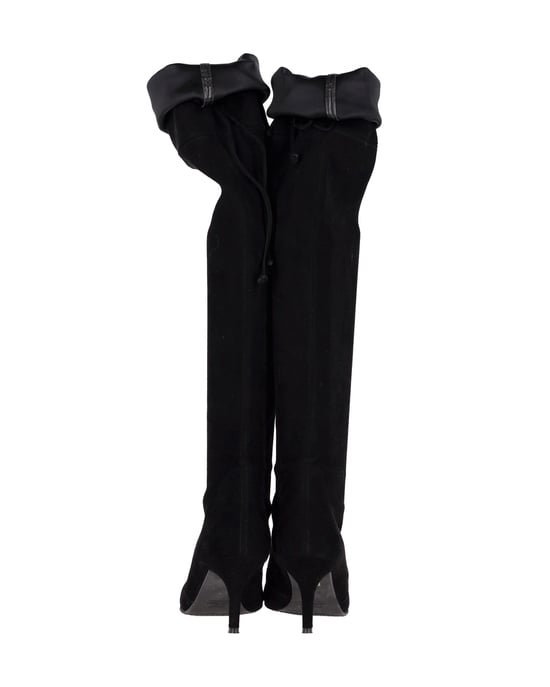 Stuart Weitzman Tieland Über-Knie-Stiefel aus schwarzem Wildleder - Image 4