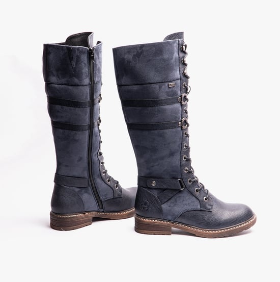 Rieker 94732-14 Womens Knee High Boots Blue