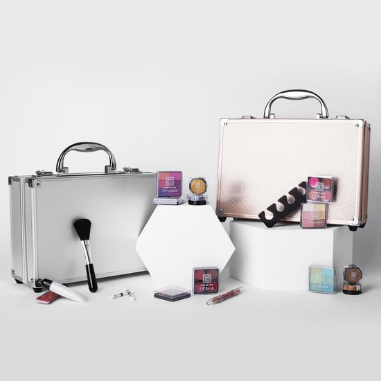 Envie Dawn Till Dusk Make-Up Large Storage Vanity Case Set 54pc, Silver