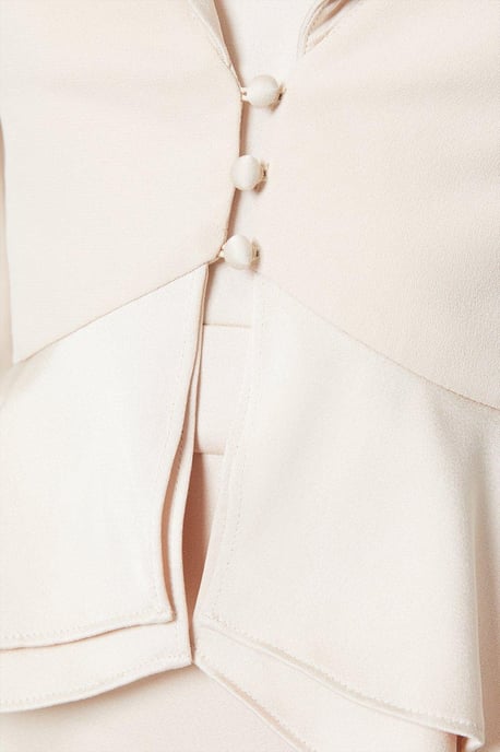 Satin Back Crepe Tailored Jacket With Peplum - Image 5