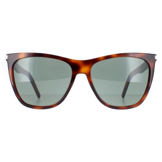 Saint Laurent Square Womens Glänzend Medium Havanna Fest Grün SL 526 - Image 1