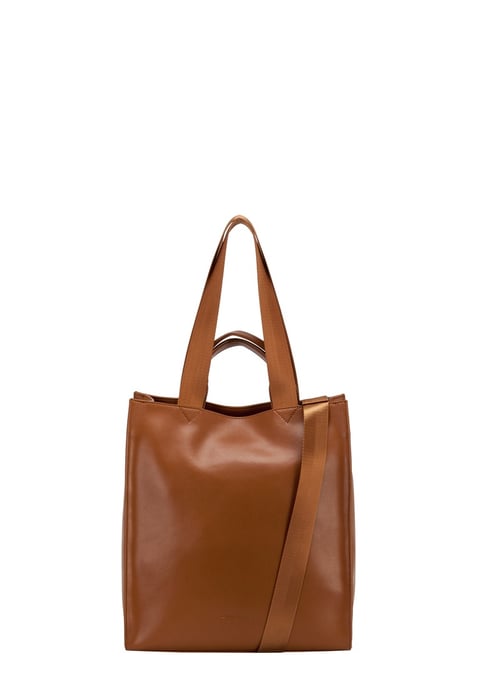 Smooth Leather Tote Shoulder Bag