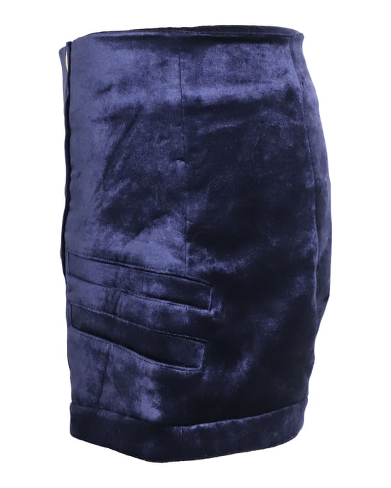 Pierre Balmain Militärblazer und Shorts-Set aus blauer Samt - Image 5
