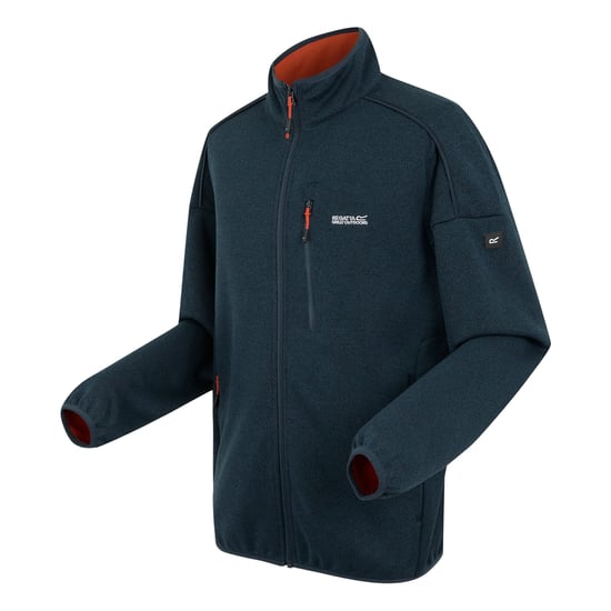 Regatta - "Kames" Fleecejacke Durchgehender Reißverschluss für Herren (Dunkel-Jeansblau/Mandarinen-Tango) - Image 3