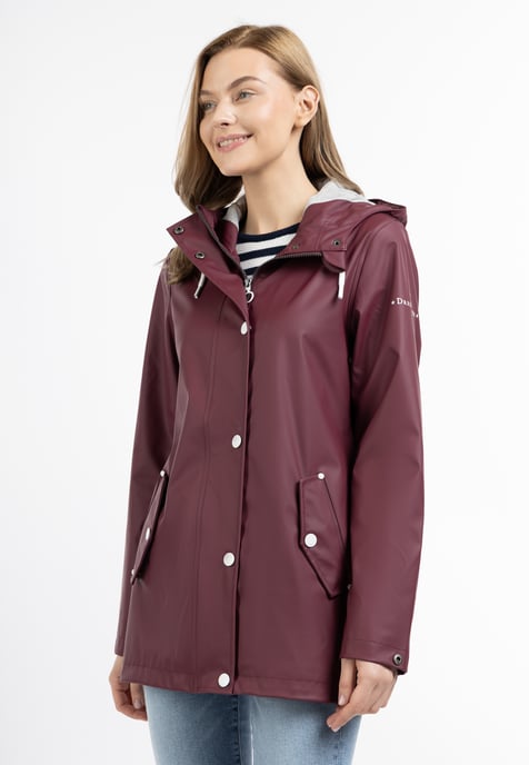 Dreimaster Regenjacke Damen Weinrot - Image 2
